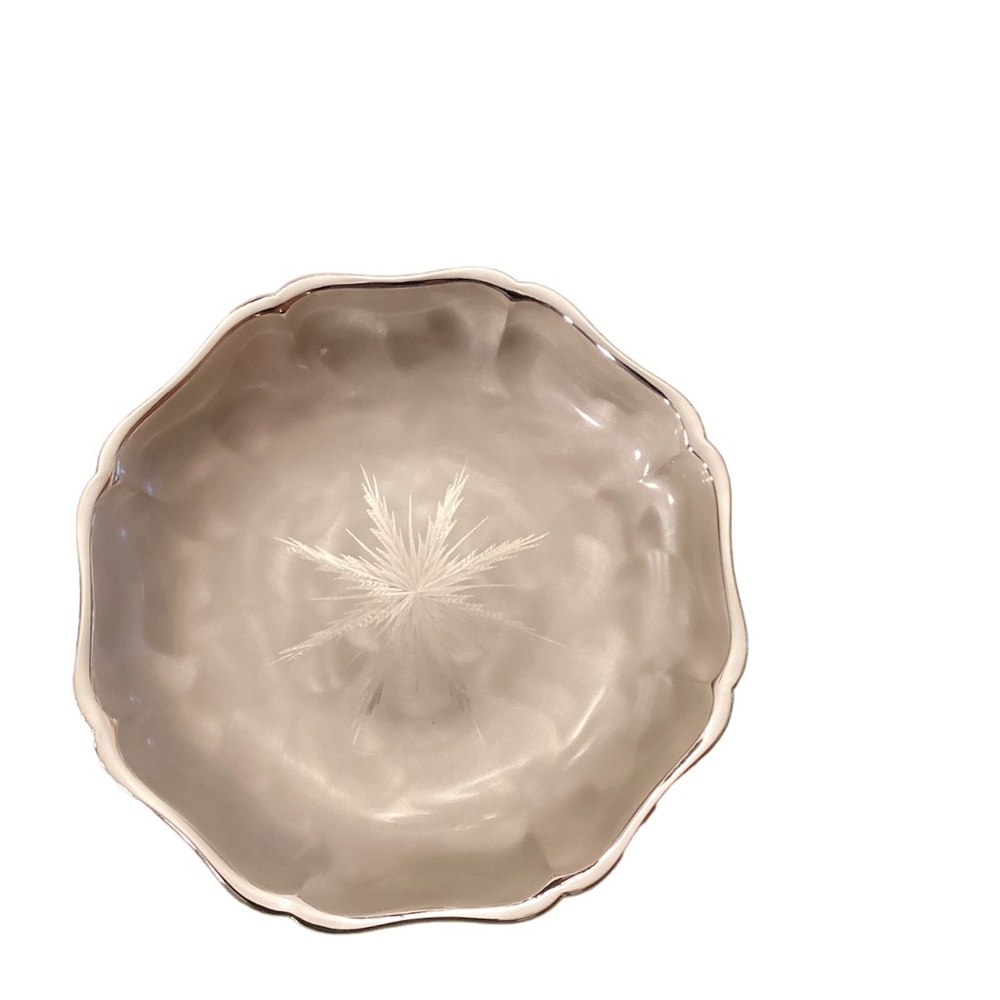 Vintage WMF Ikora Footed SilverPlated Fruit Bowl . 9 X 9 with a Snowflake Design